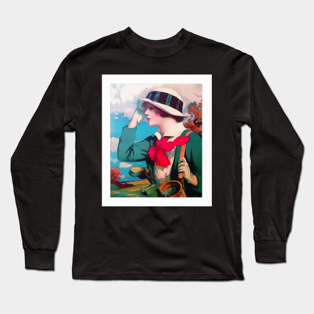 1917 Golf Watercolour Long Sleeve T-Shirt by ArtShare